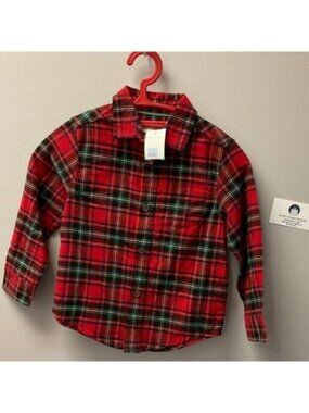Boys Cat & Jack Flannel Shirt 6/7 Button Down